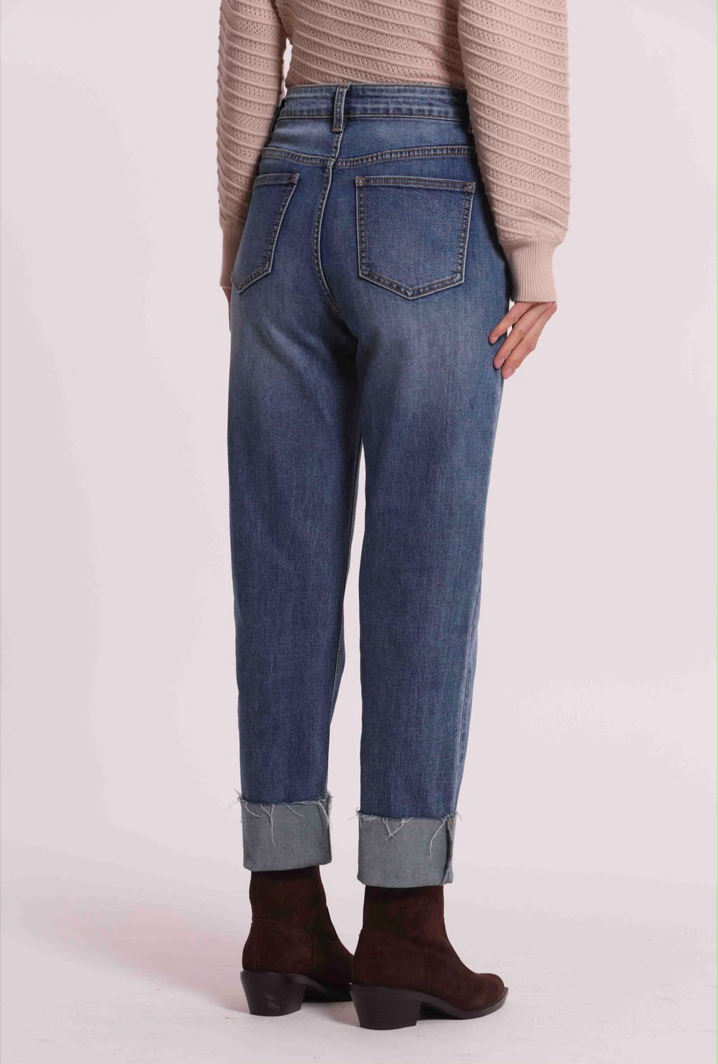 JEANS CON RISVOLTO SUL FONDO- MIMI’ MUA’