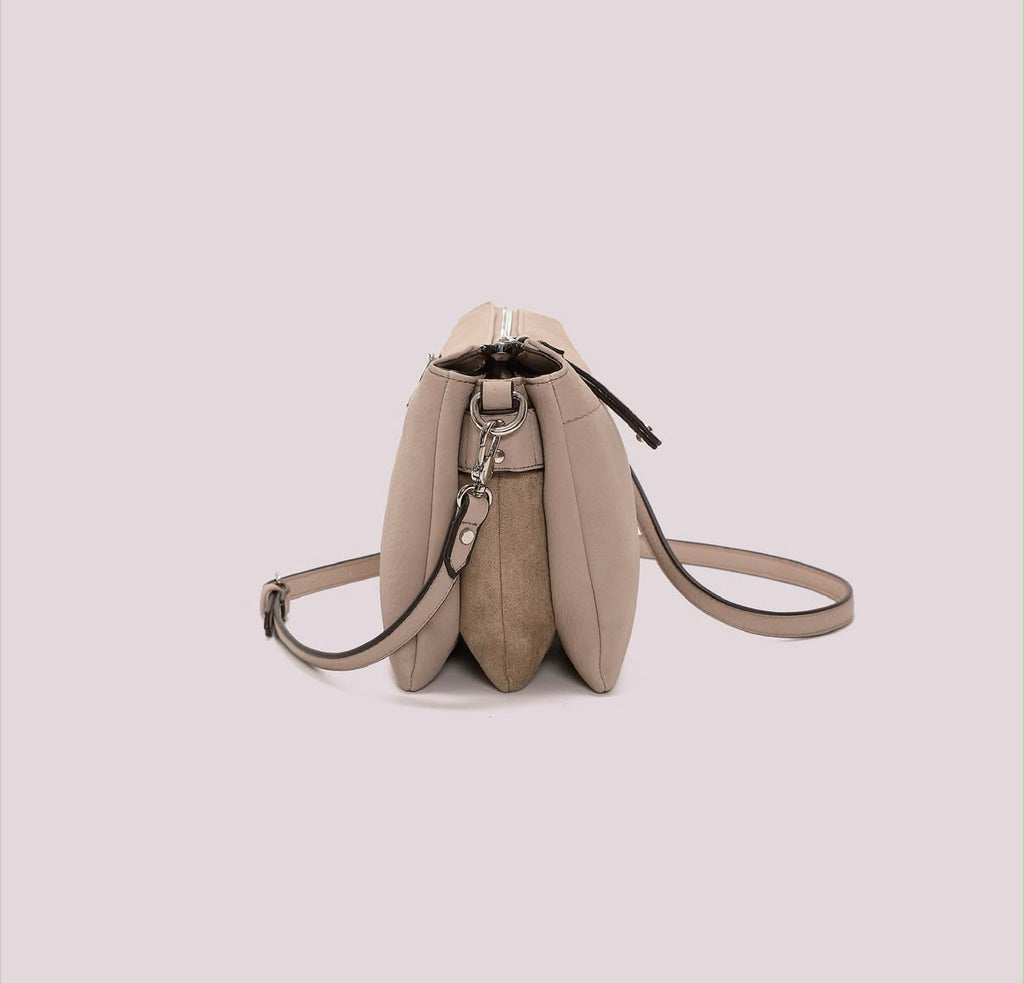 BORSA A TRACOLLA CON FIANCHI EFFETTO CAMOSCIO- MIMI’ MUA’