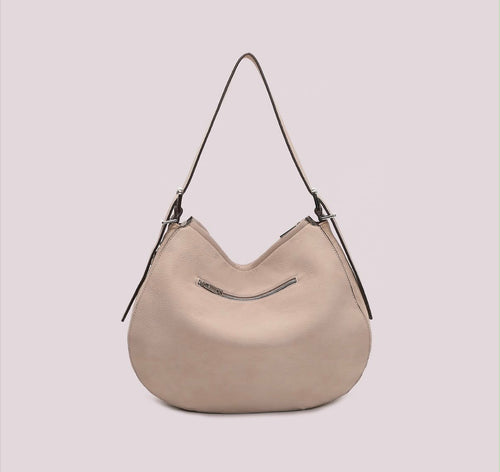 BORSA A SPALLA  CON FIANCHI EFFETTO CAMOSCIO- MIMI’ MUA’