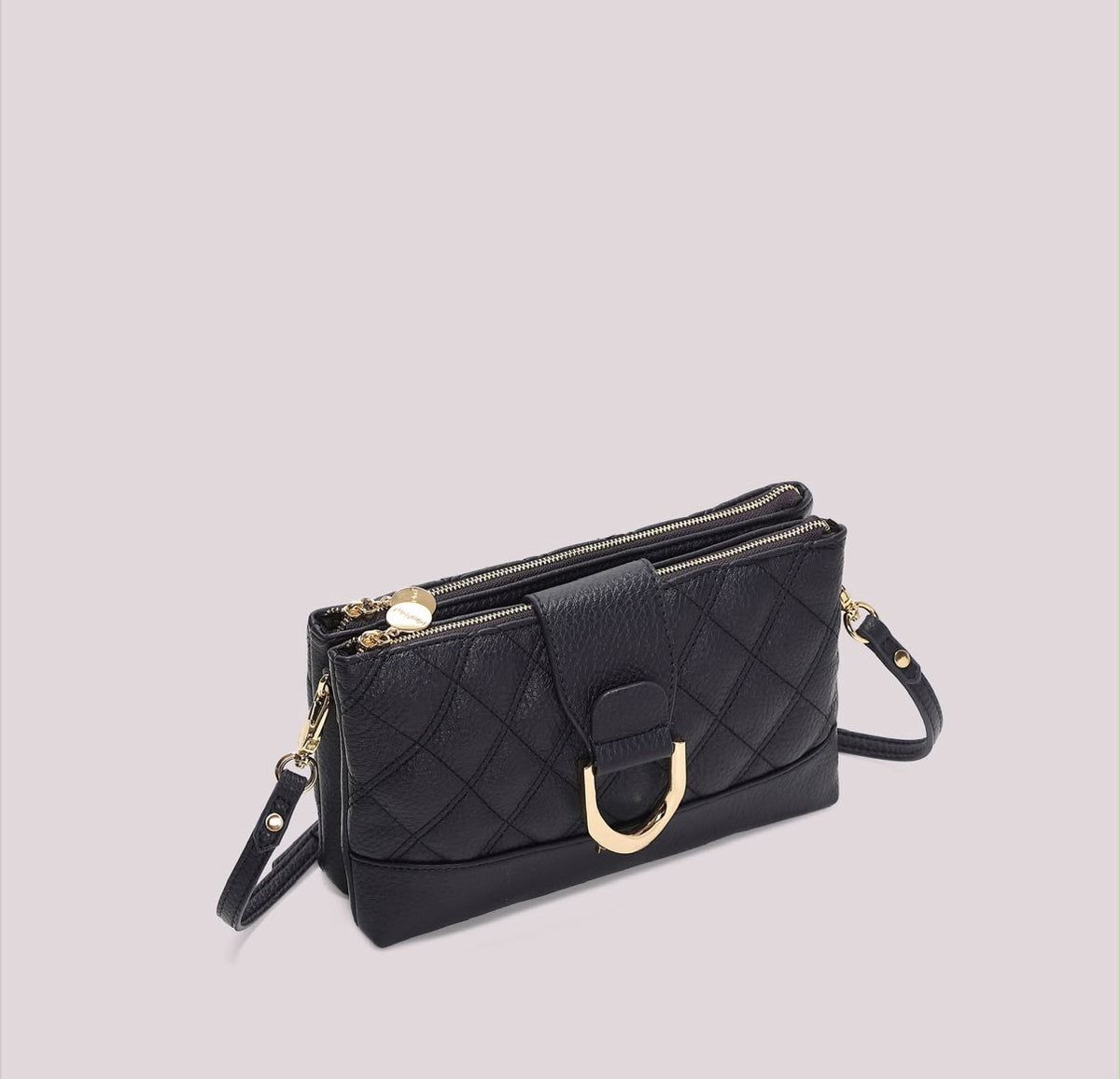 BORSA A TRACOLLA TRAPUNTATA CON BASE LISCIA