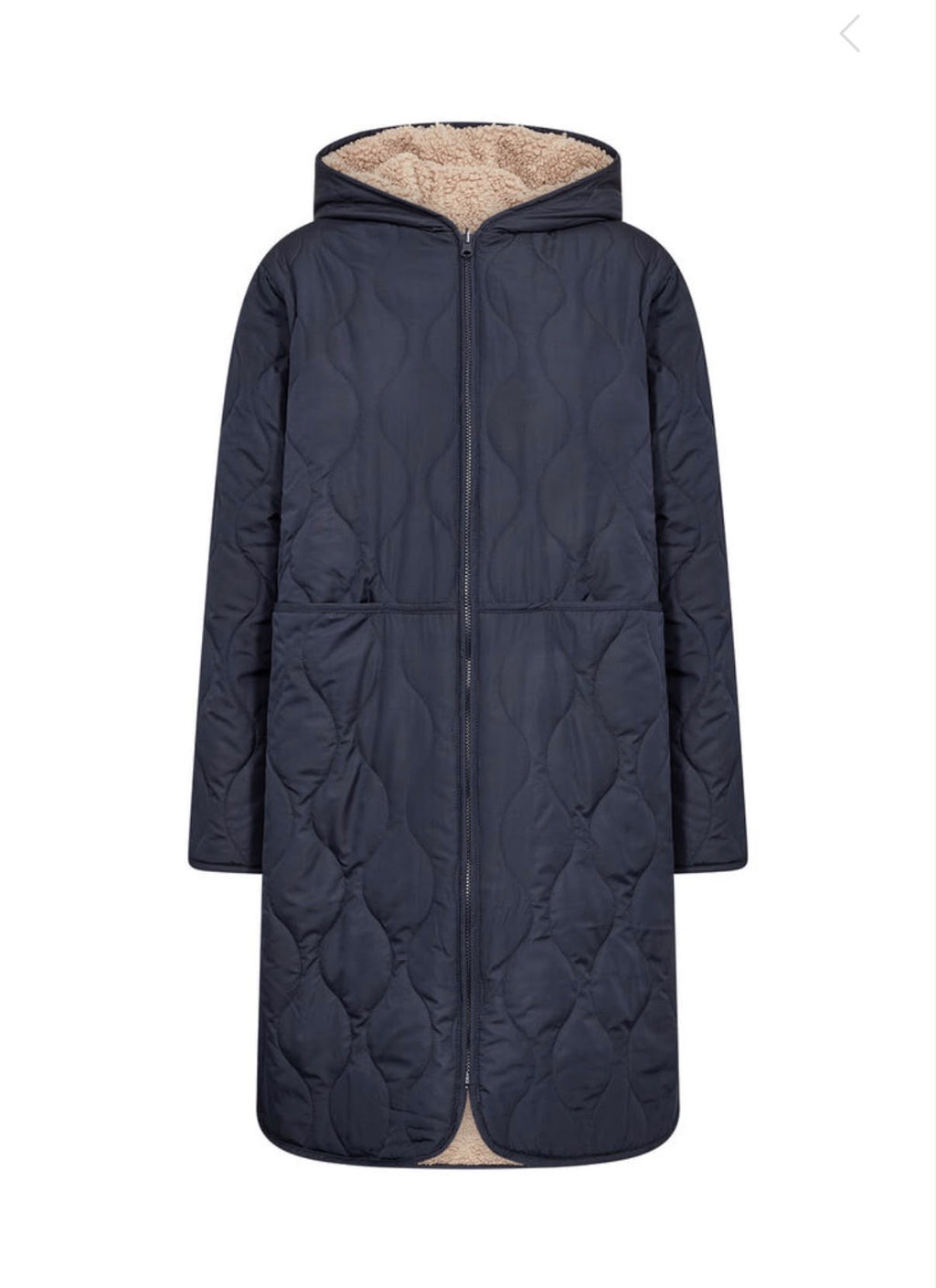 PIUMINO / TEDDY REVERSIBILE blu lunghezza midi