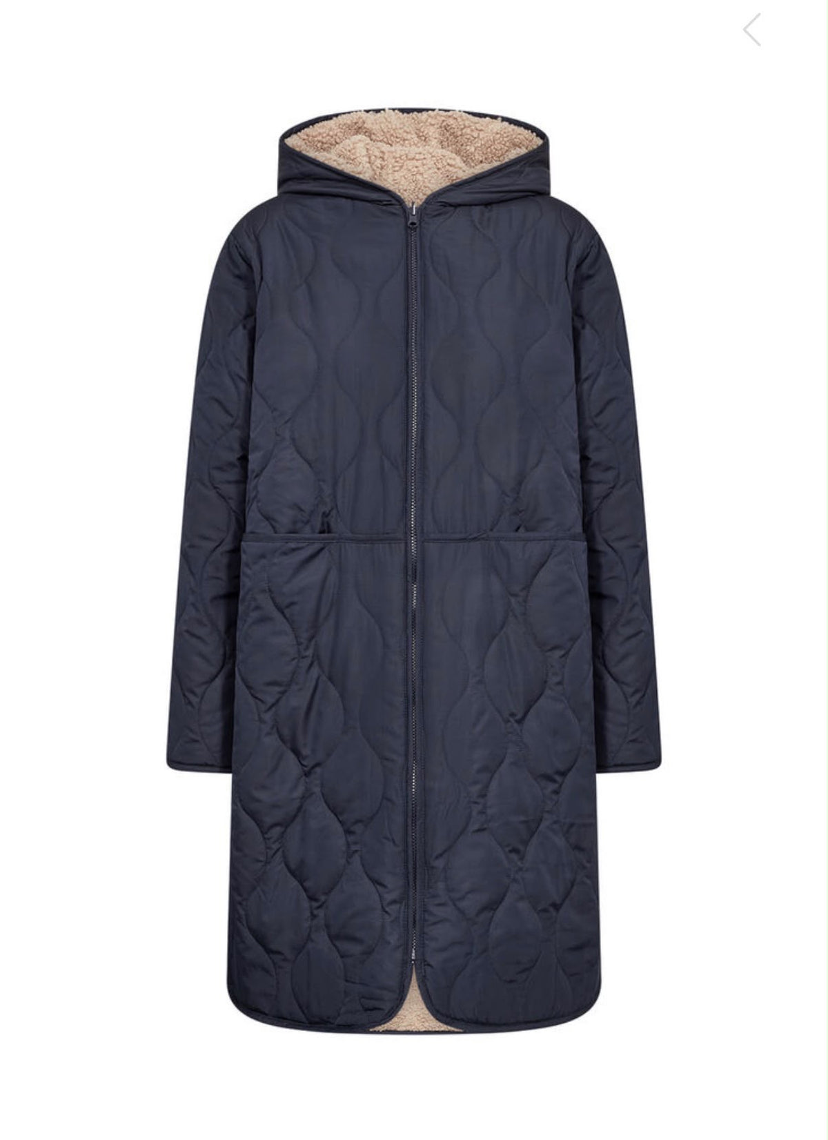 PIUMINO / TEDDY REVERSIBILE blu lunghezza midi