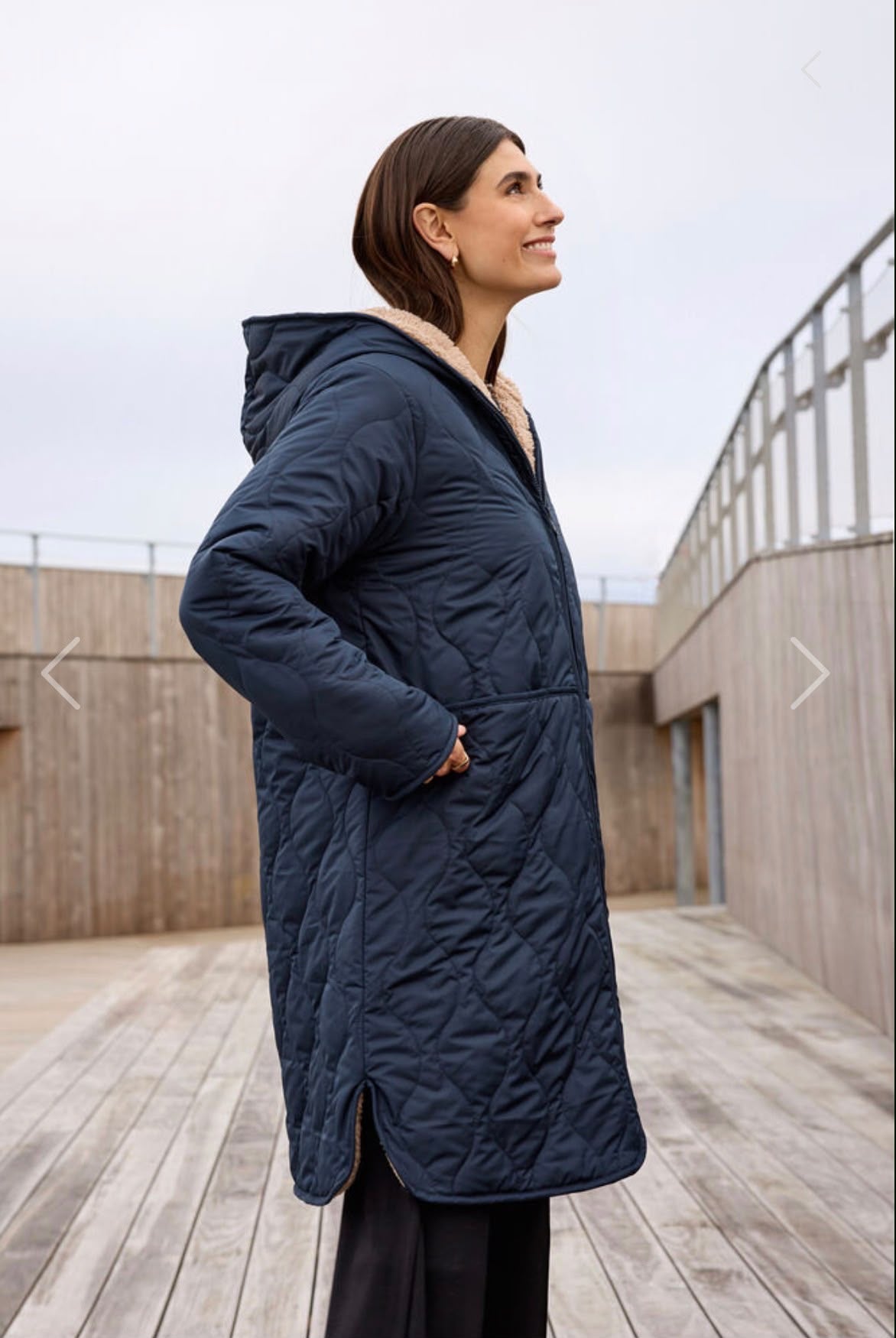 PIUMINO / TEDDY REVERSIBILE blu lunghezza midi