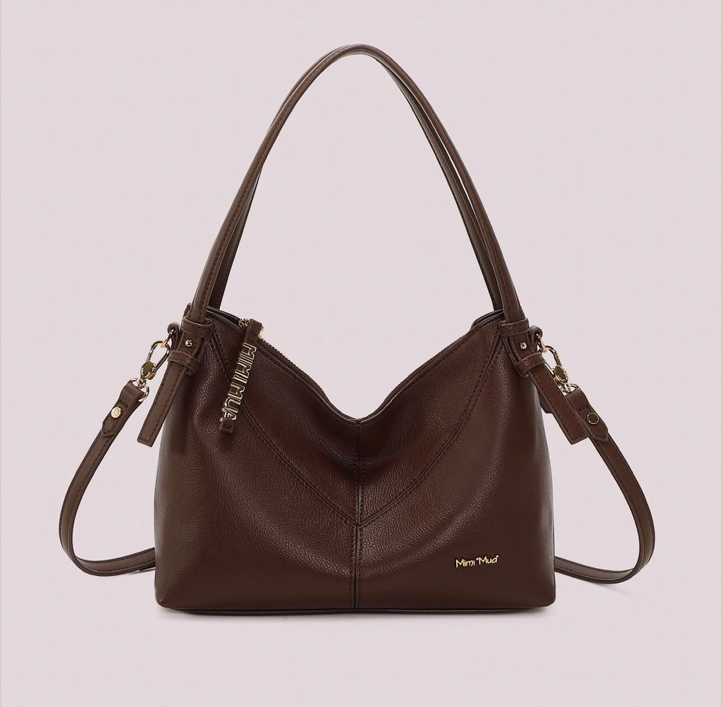 BORSA A SPALLA CON LETTERE- MIMI’ MUA’ SULLA ZIP