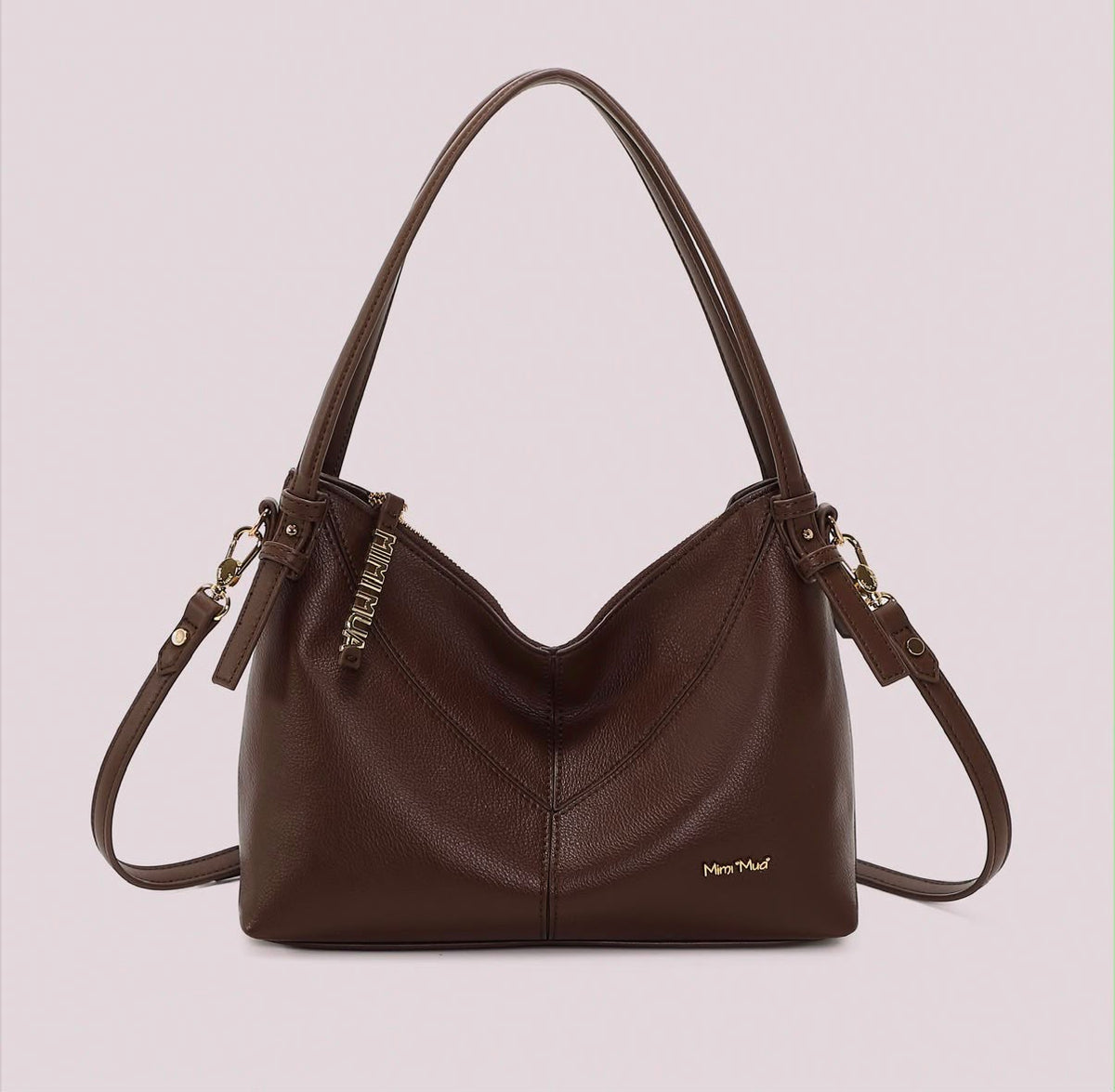 BORSA A SPALLA CON LETTERE- MIMI’ MUA’ SULLA ZIP