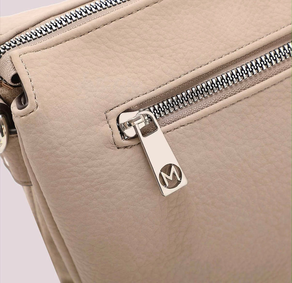 BORSA A TRACOLLA CON FIANCHI EFFETTO CAMOSCIO- MIMI’ MUA’