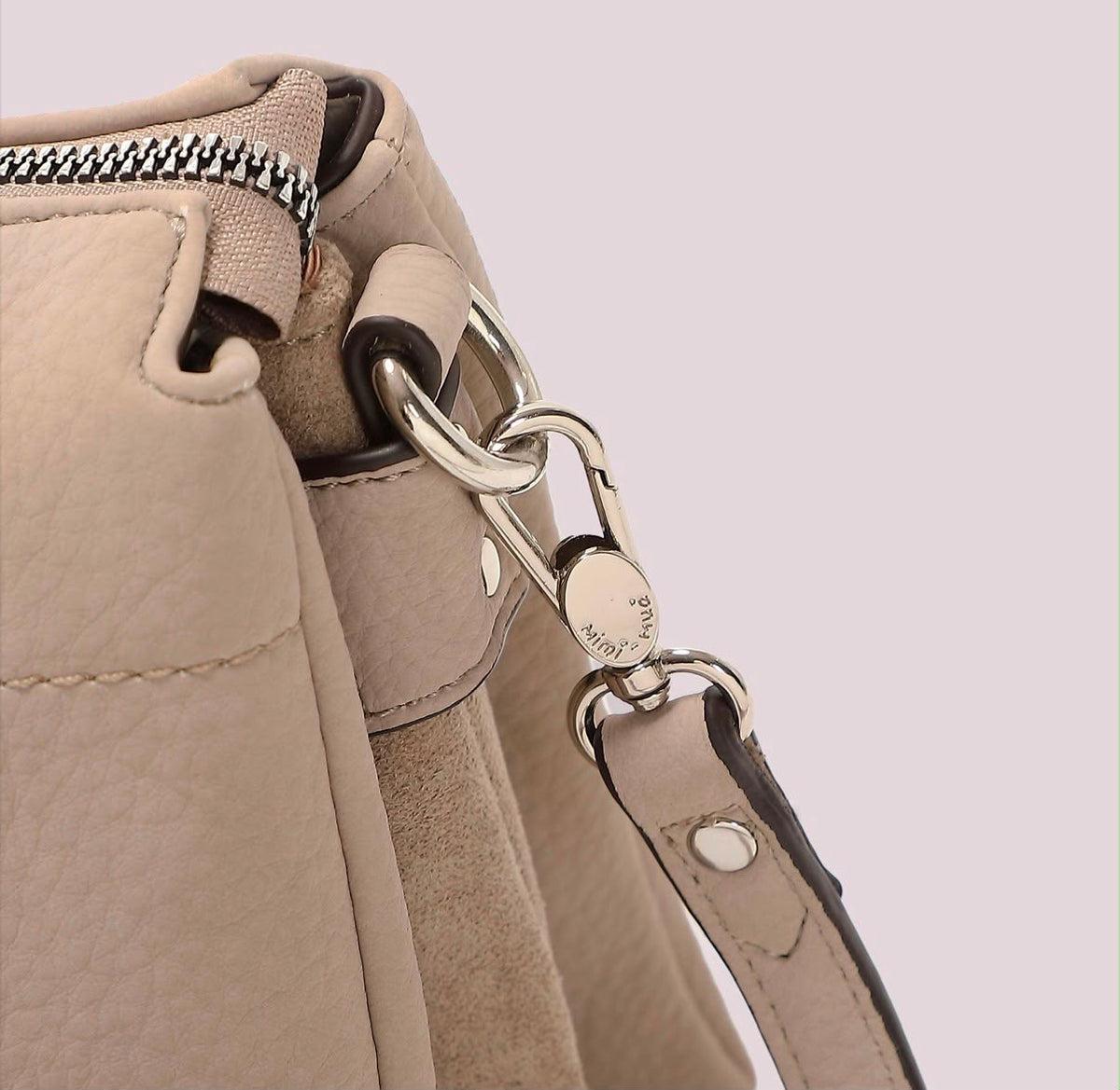 BORSA A TRACOLLA CON FIANCHI EFFETTO CAMOSCIO- MIMI’ MUA’