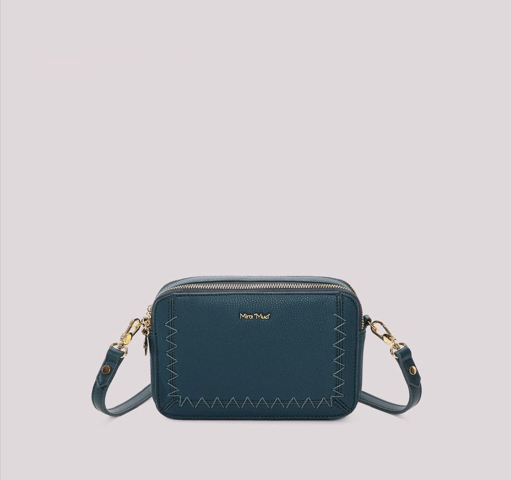 BORSA A TRACOLLA CON CUCITURE A VISTA MISURA MINI-MIMI’ MUA’