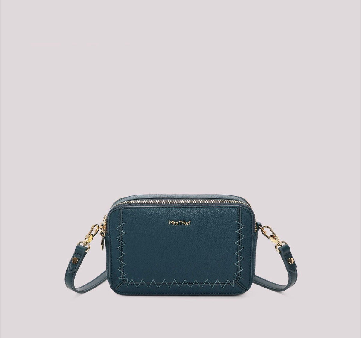BORSA A TRACOLLA CON CUCITURE A VISTA MISURA MINI-MIMI’ MUA’