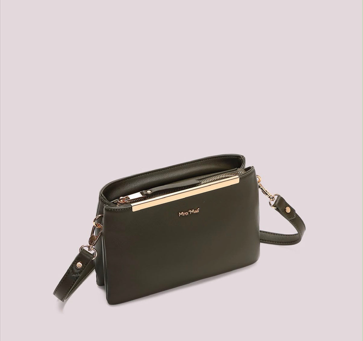 BORSA A TRACOLLA CON DETTAGLIO DORATO MIMI’ MUA’