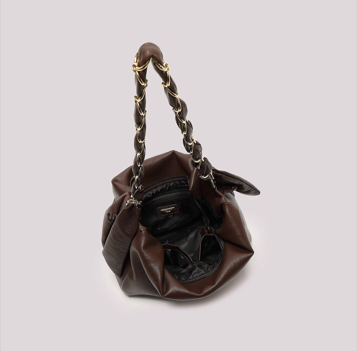 BORSA A SPALLA CON CATENA SUI MANICI MISURA MIDI- MIMI’ MUA’