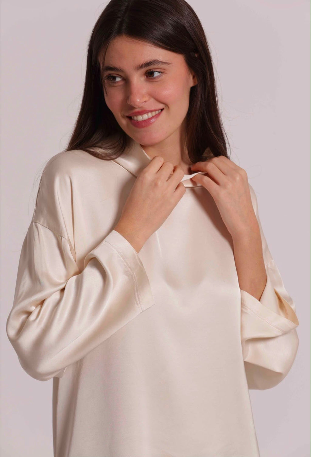 BLUSA OVER IN RASO VISCOSA-MIMI’ MUA’