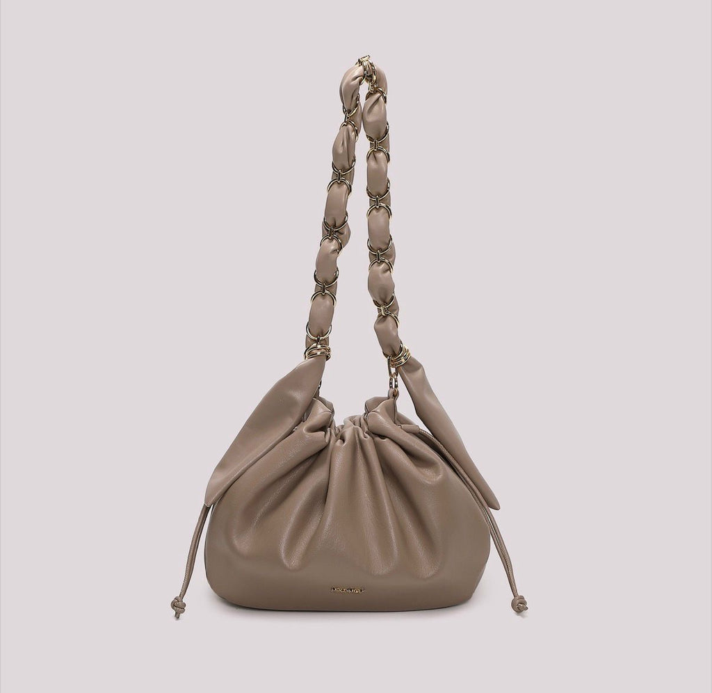 BORSA A SPALLA CON CATENA SUI MANICI MISURA MIDI- MIMI’ MUA’