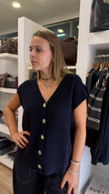 GILET OVER in maglia con bottoni
