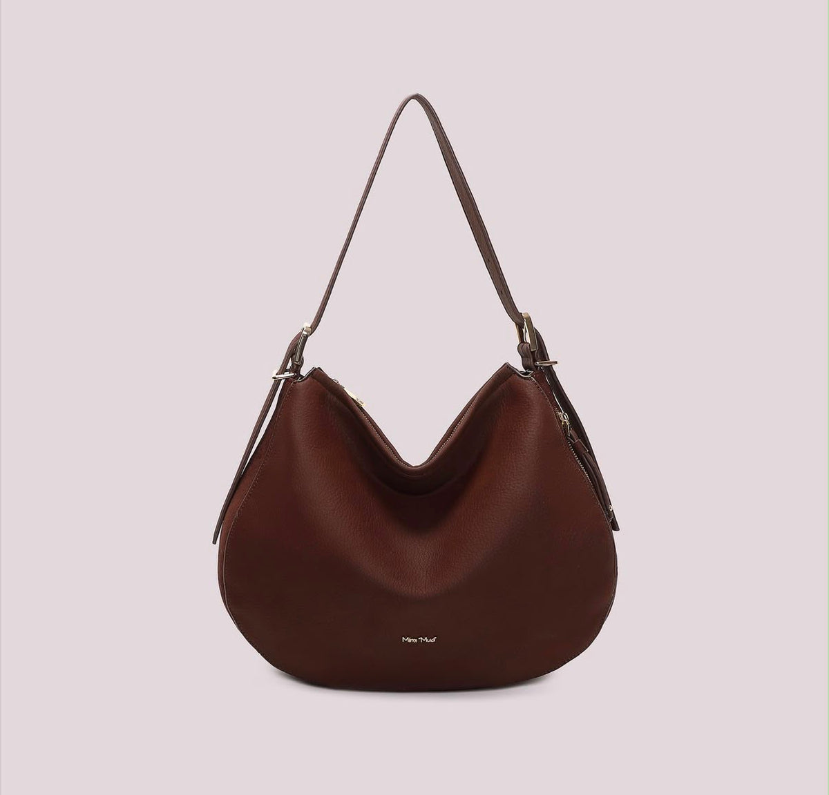 BORSA A SPALLA  CON FIANCHI EFFETTO CAMOSCIO- MIMI’ MUA’