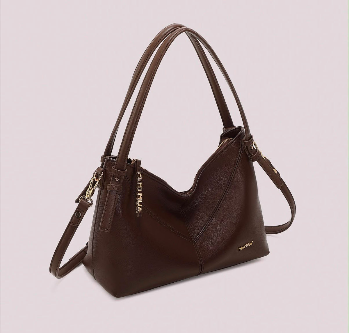 BORSA A SPALLA CON LETTERE- MIMI’ MUA’ SULLA ZIP