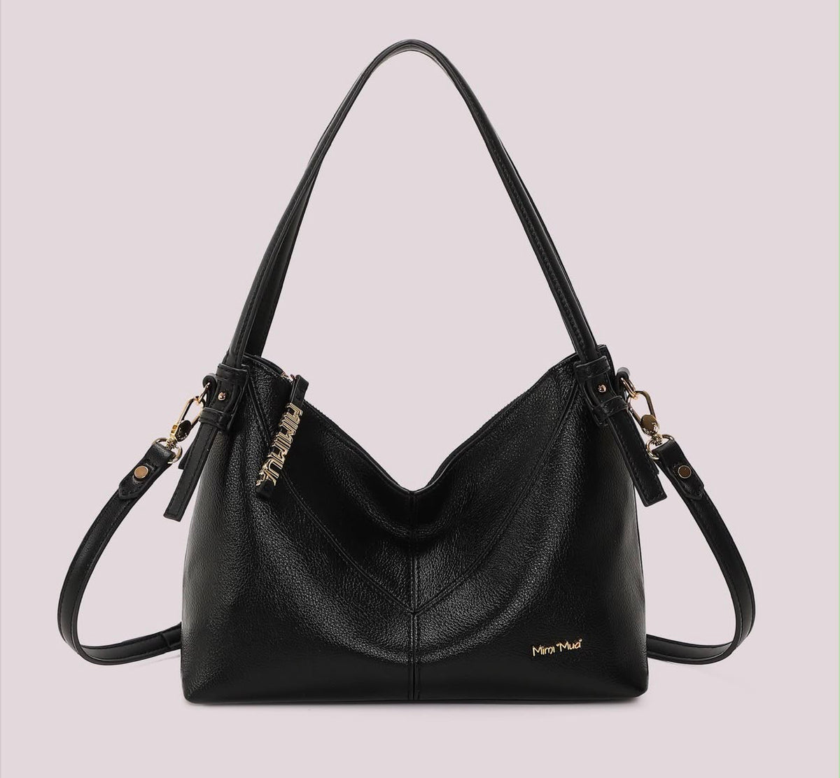 BORSA A SPALLA CON LETTERE- MIMI’ MUA’ SULLA ZIP