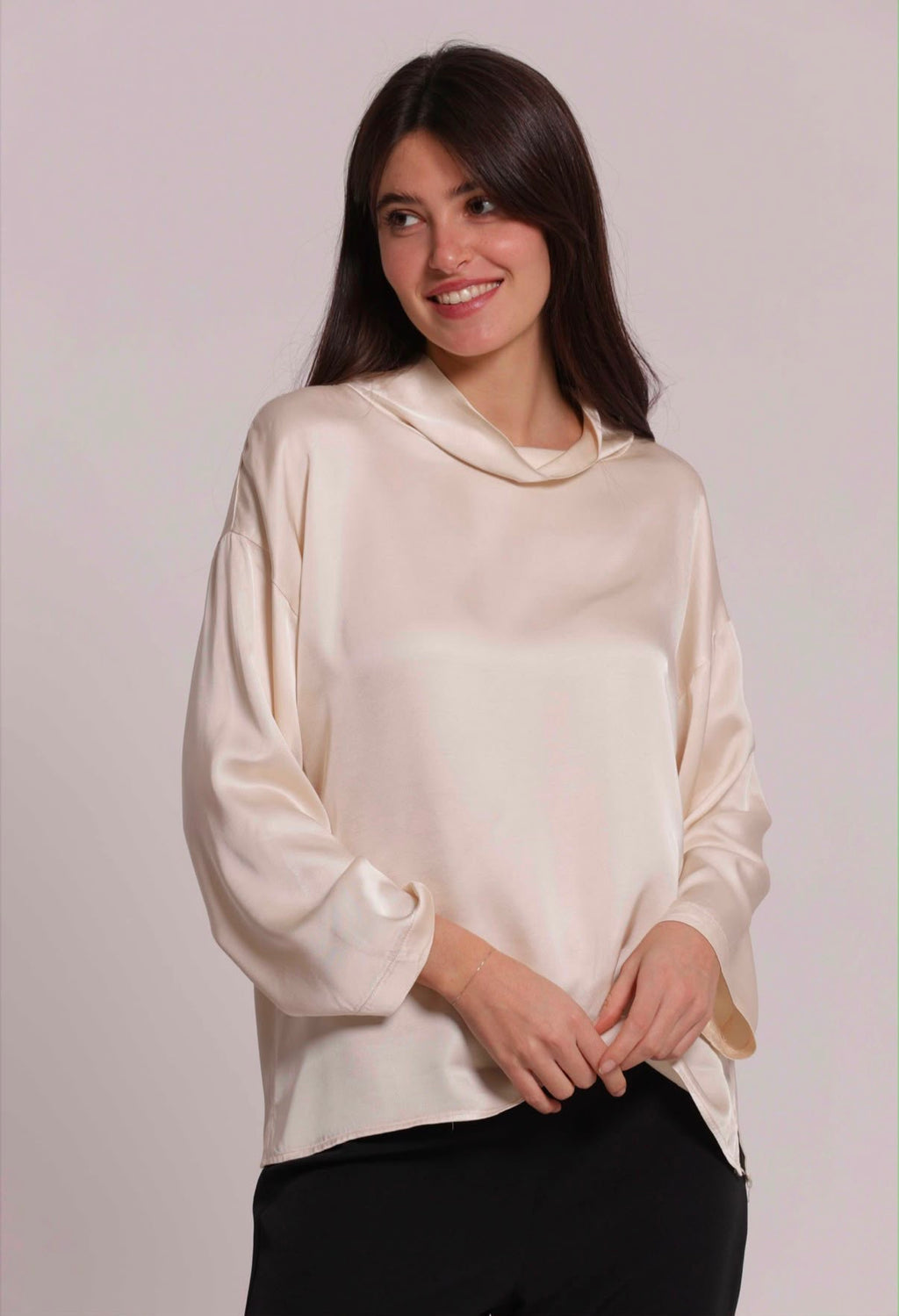 BLUSA OVER IN RASO VISCOSA-MIMI’ MUA’