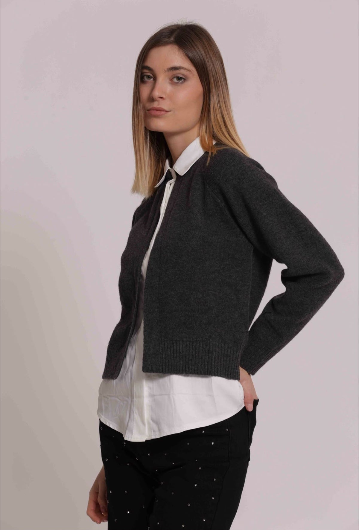 MAGLIA CON FINTA CAMICIA