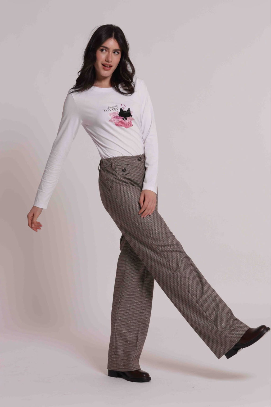 GIACCA BOMBER IN PIED DE POULE LUREX-COMPLETO CON PANTALONE NELLA SEZIONE PANTALONI