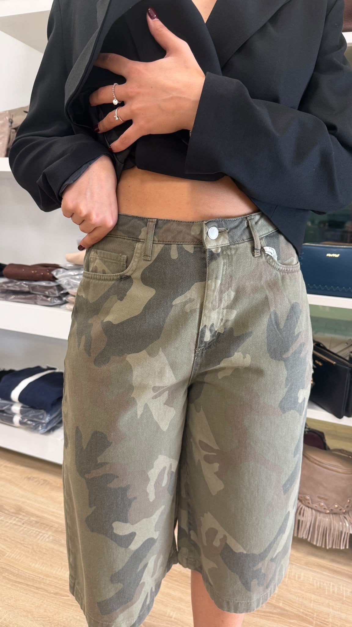 BERMUDA DENIM MILITARE