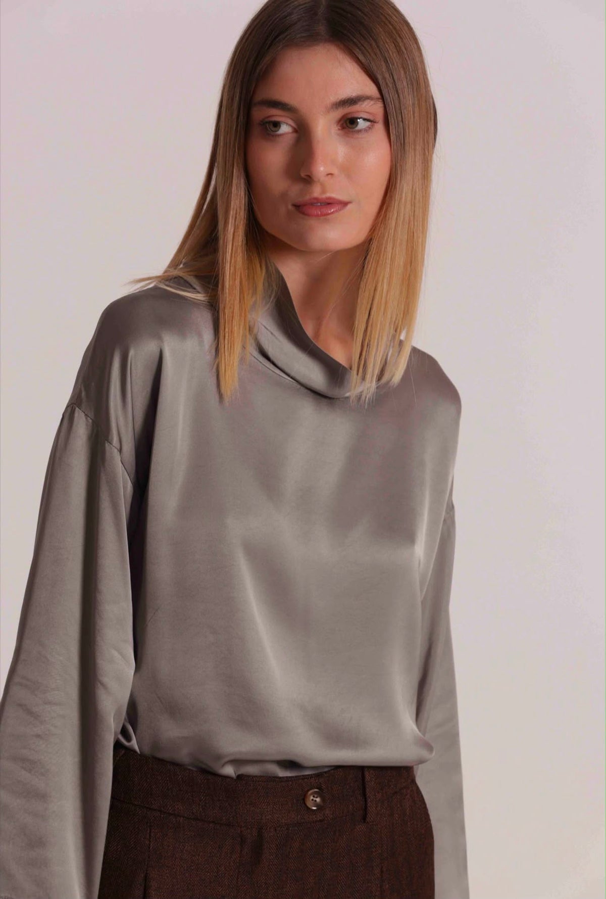 BLUSA OVER IN RASO VISCOSA-MIMI’ MUA’
