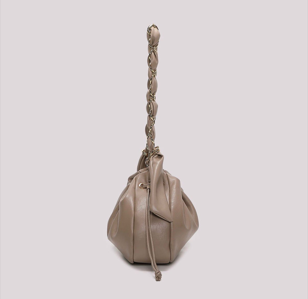 BORSA A SPALLA CON CATENA SUI MANICI MISURA MIDI- MIMI’ MUA’
