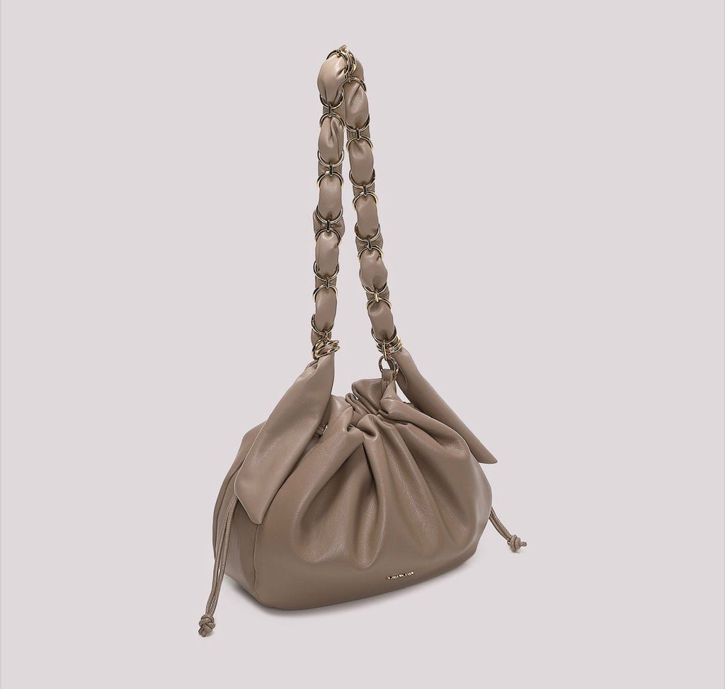 BORSA A SPALLA CON CATENA SUI MANICI MISURA MIDI- MIMI’ MUA’