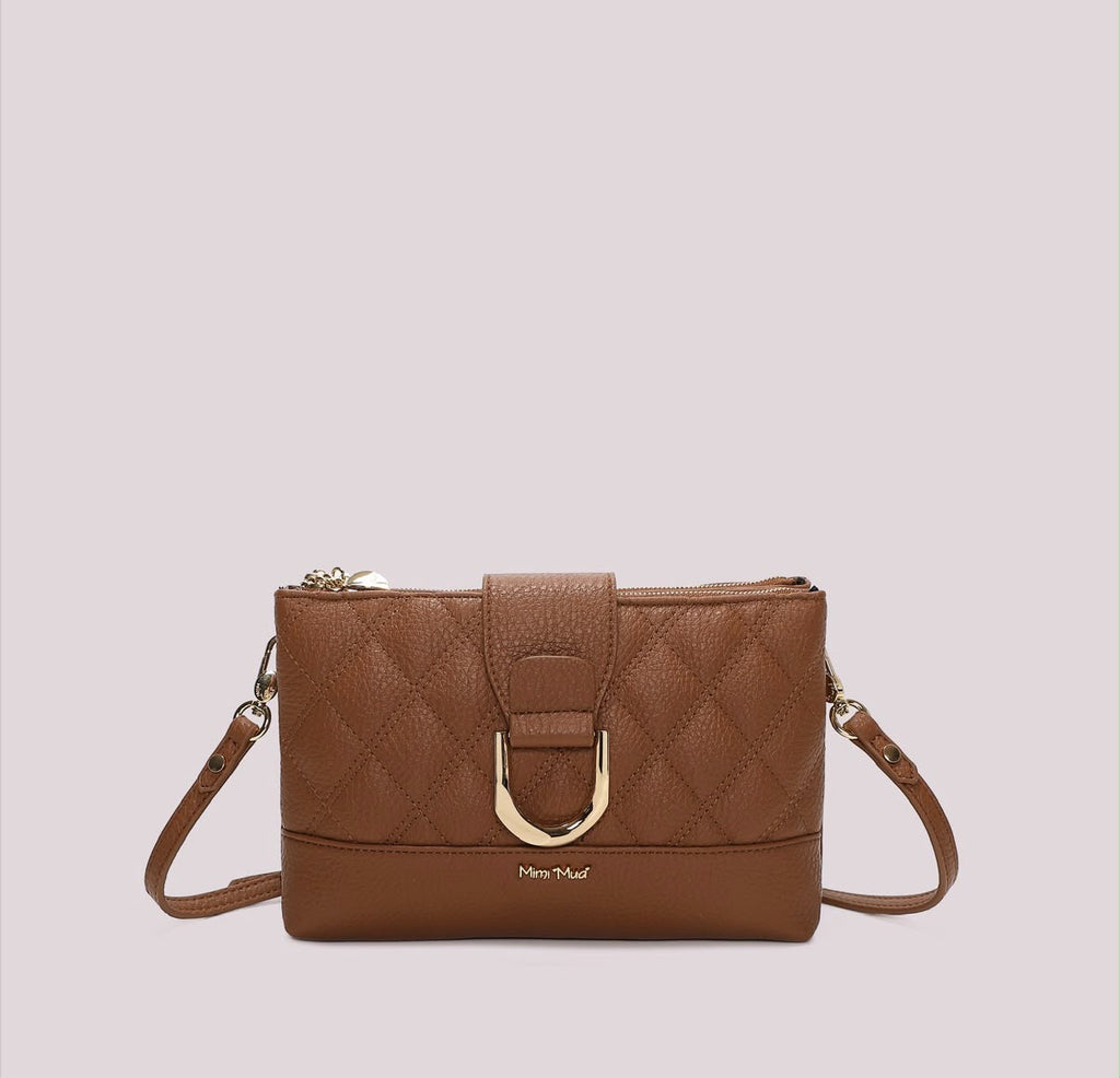 BORSA A TRACOLLA TRAPUNTATA CON BASE LISCIA