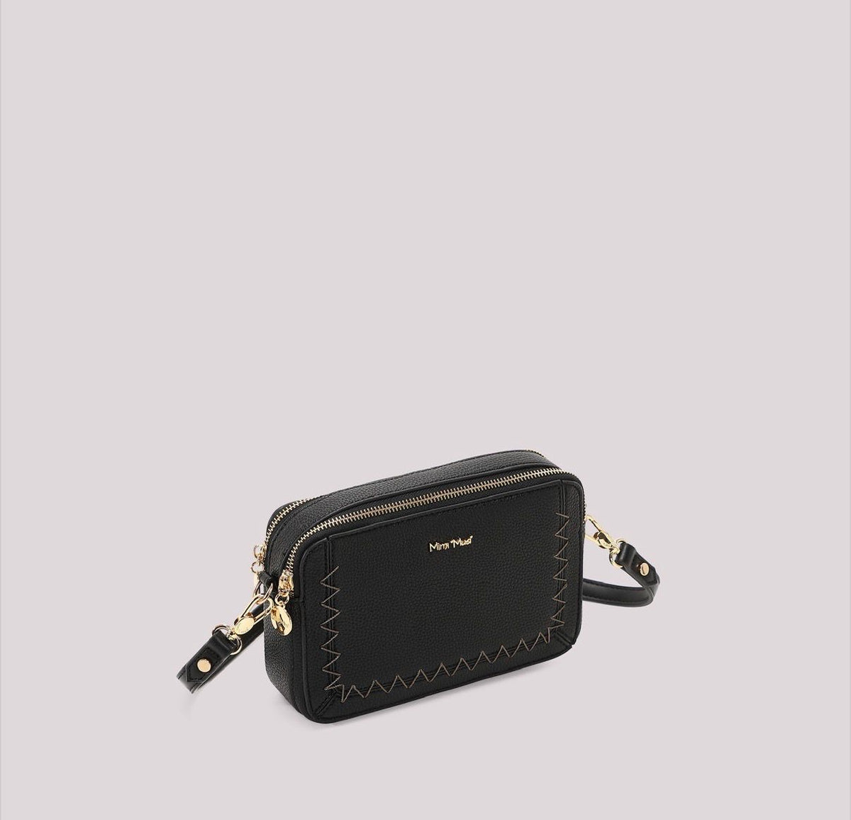 BORSA A TRACOLLA CON CUCITURE A VISTA MISURA MINI-MIMI’ MUA’