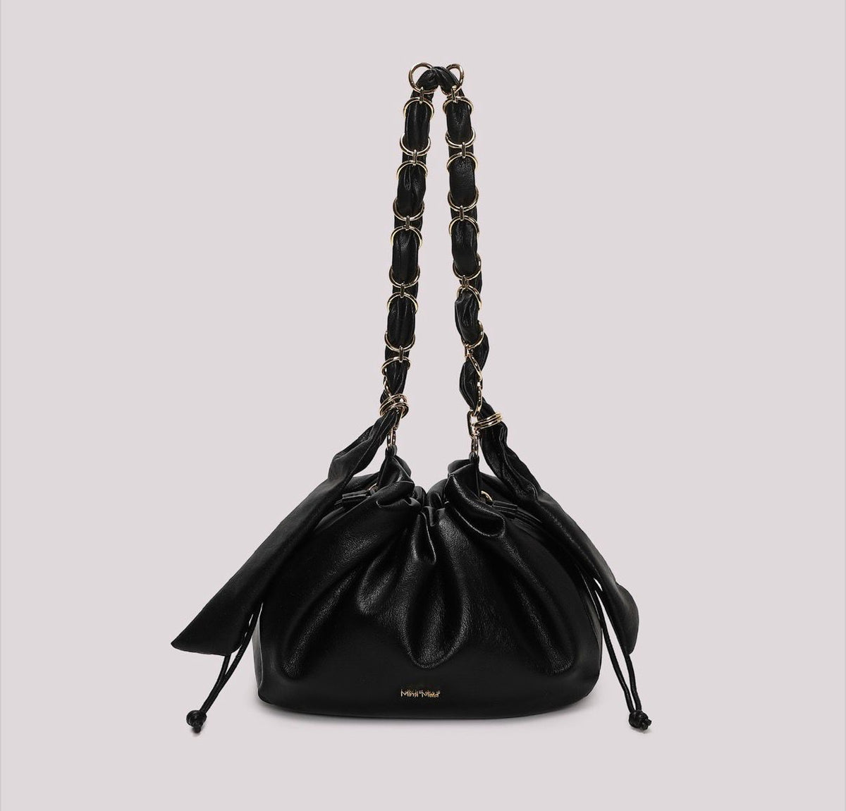 BORSA A SPALLA CON CATENA SUI MANICI MISURA MIDI- MIMI’ MUA’