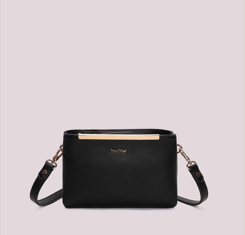 BORSA A TRACOLLA CON DETTAGLIO DORATO MIMI’ MUA’