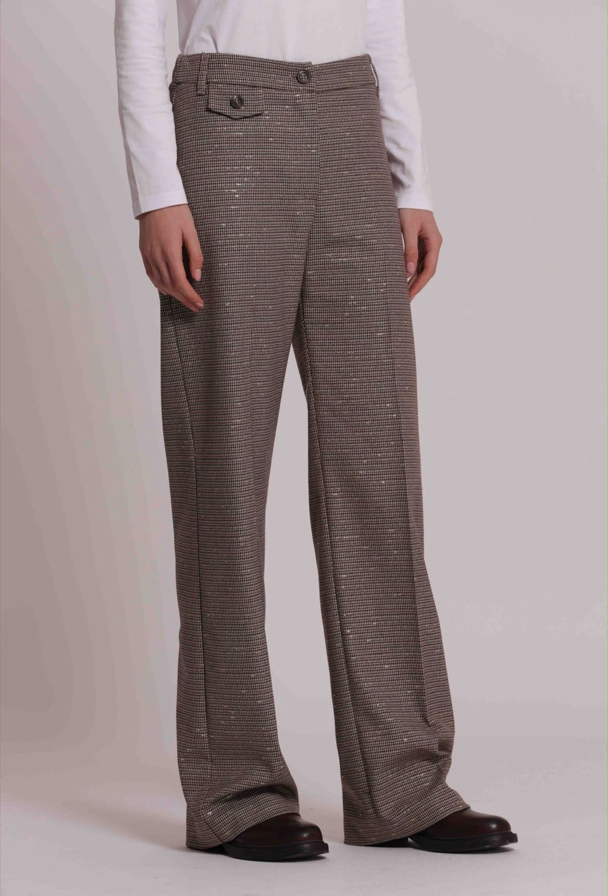 GIACCA BOMBER IN PIED DE POULE LUREX-COMPLETO CON PANTALONE NELLA SEZIONE PANTALONI