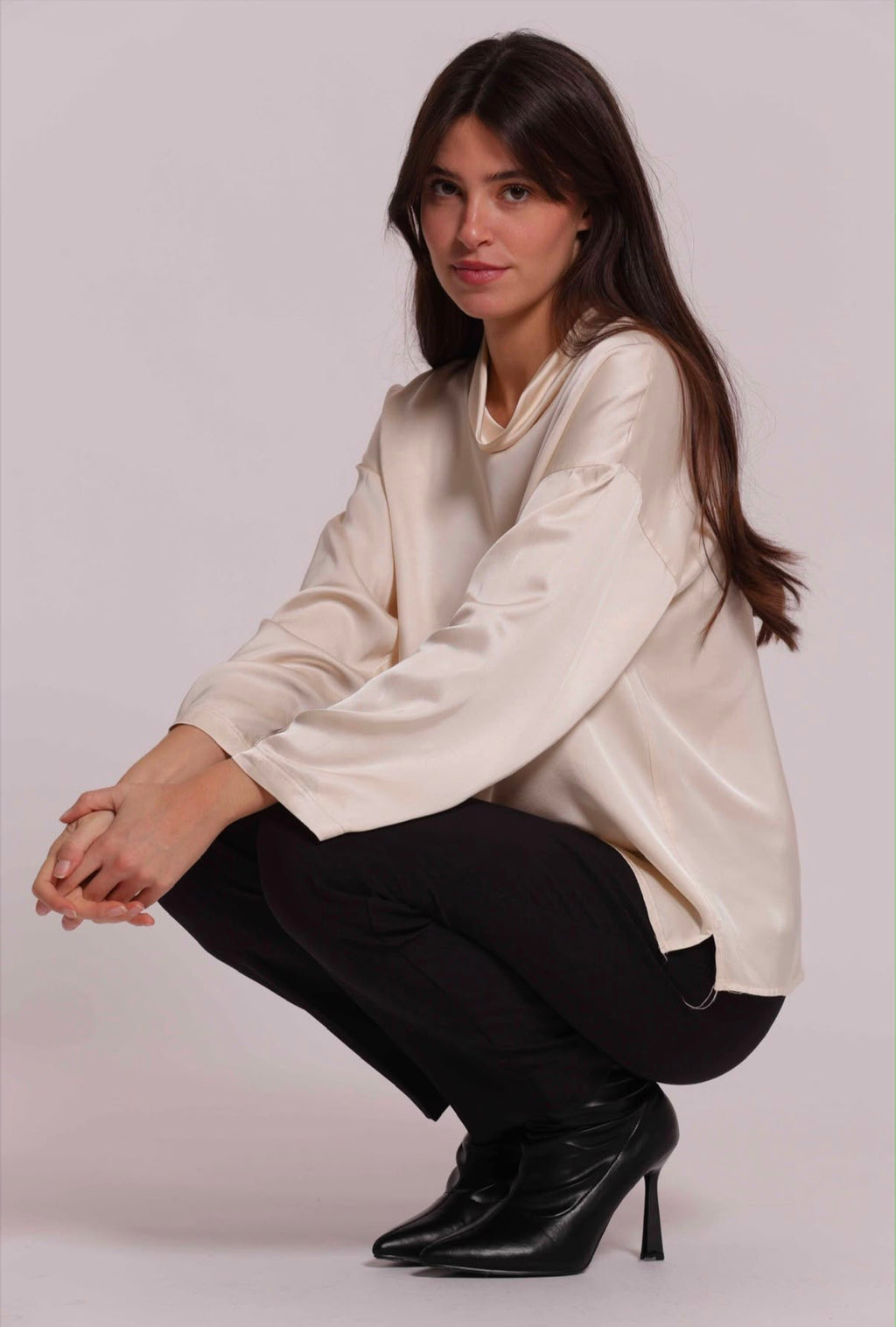 BLUSA OVER IN RASO VISCOSA-MIMI’ MUA’