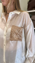 CAMICIA CON TASCA PAILLETTES