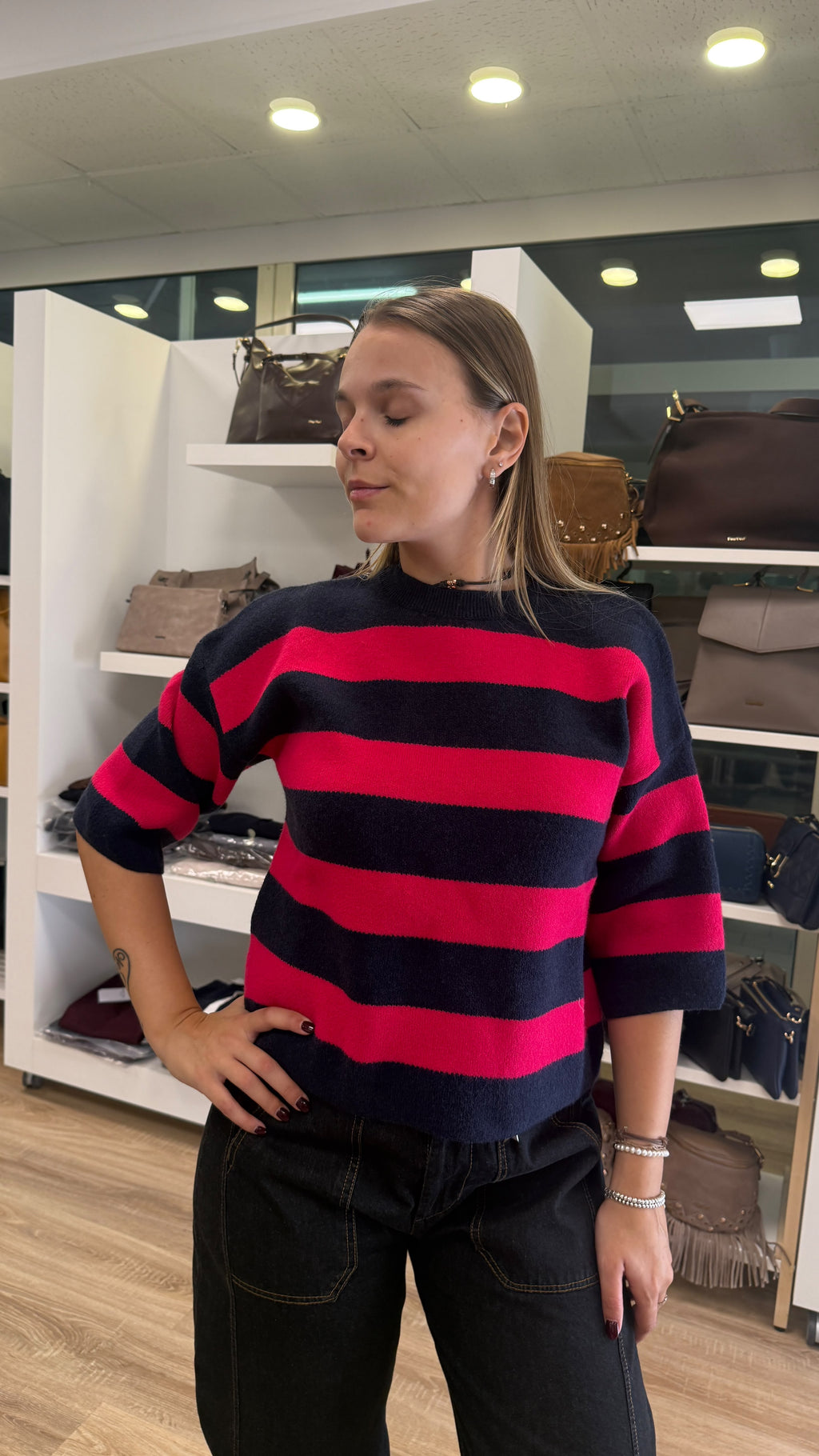 MAGLIA RIGATA A SCATOLETTA
