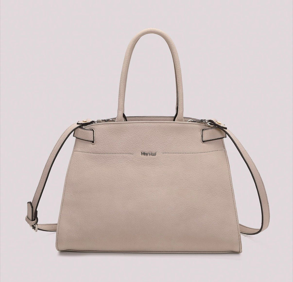 BORSA SHOPPING CON FIANCHI EFFETTO CAMOSCIO MISURA MAXI- MIMI’ MUA’