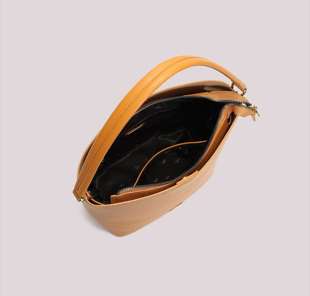 BORSA A SECCHIELLO CON  DETTAGLI SATINATI