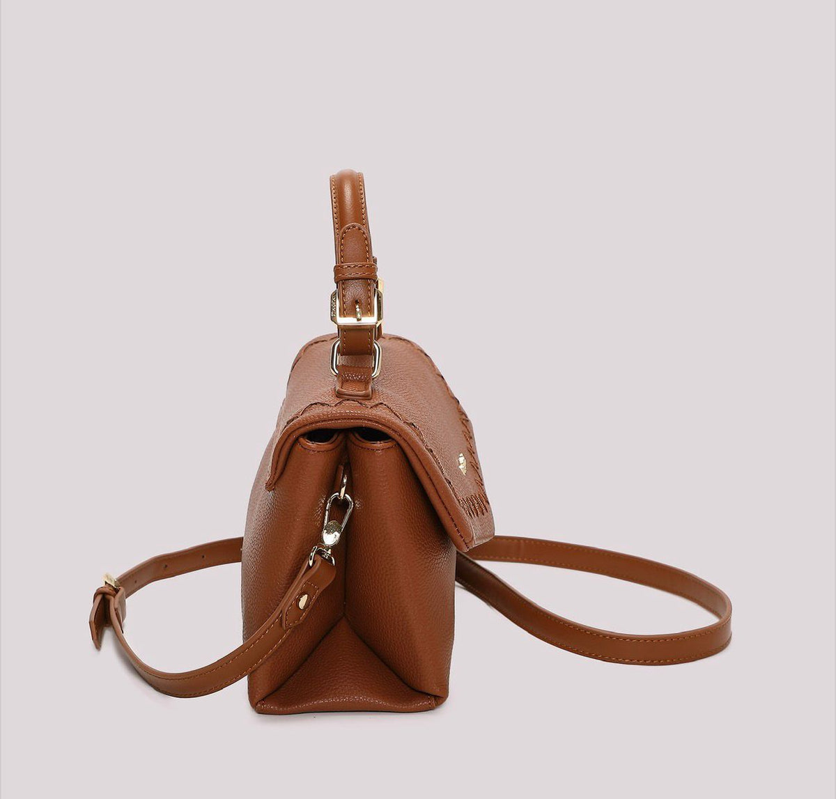 BORSA A MANO CON CUCITURE A VISTA MISURA MIDI- MIMI’ MUA’