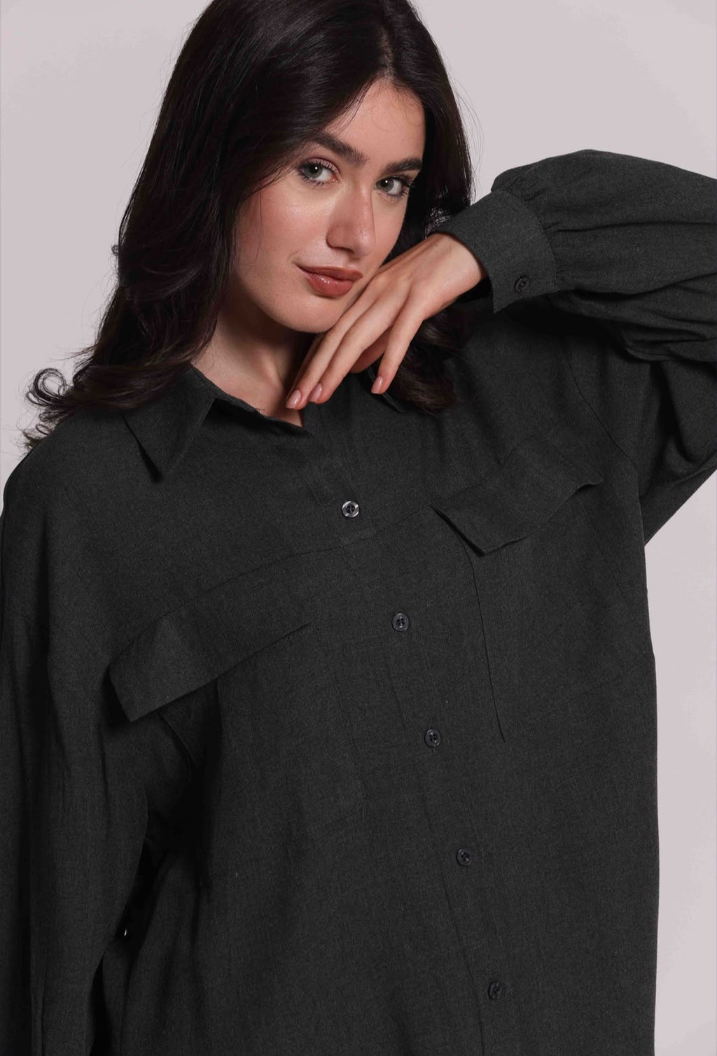 CAMICIA CON TASCONI IN FLANELLA-COMPLETO CON PANTALONE NELLA SEZIONE PANTALONI