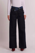 JEANS GAMBA LARGA CON VITA INCROCIATA -MIMI’ MUA’