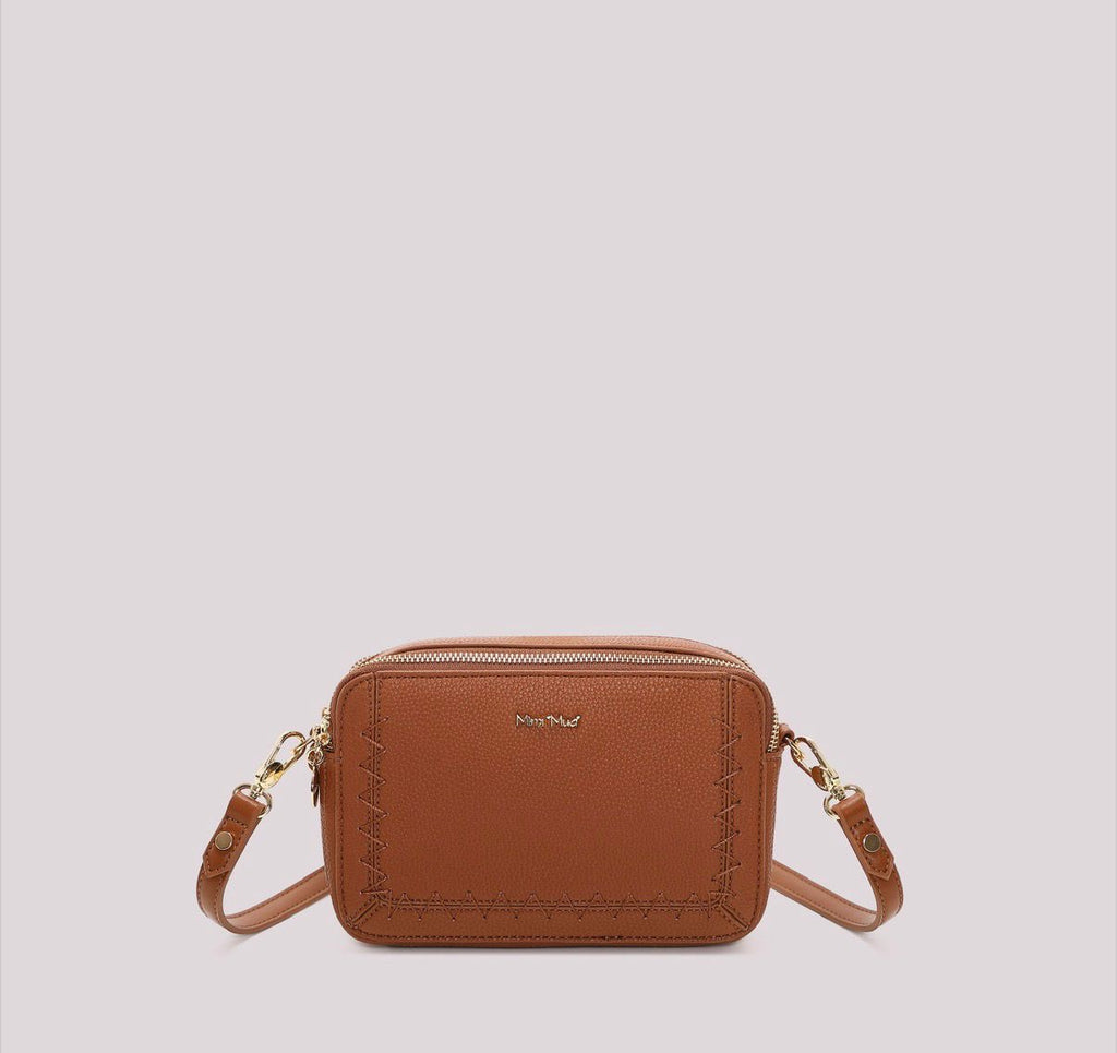BORSA A TRACOLLA CON CUCITURE A VISTA MISURA MINI-MIMI’ MUA’