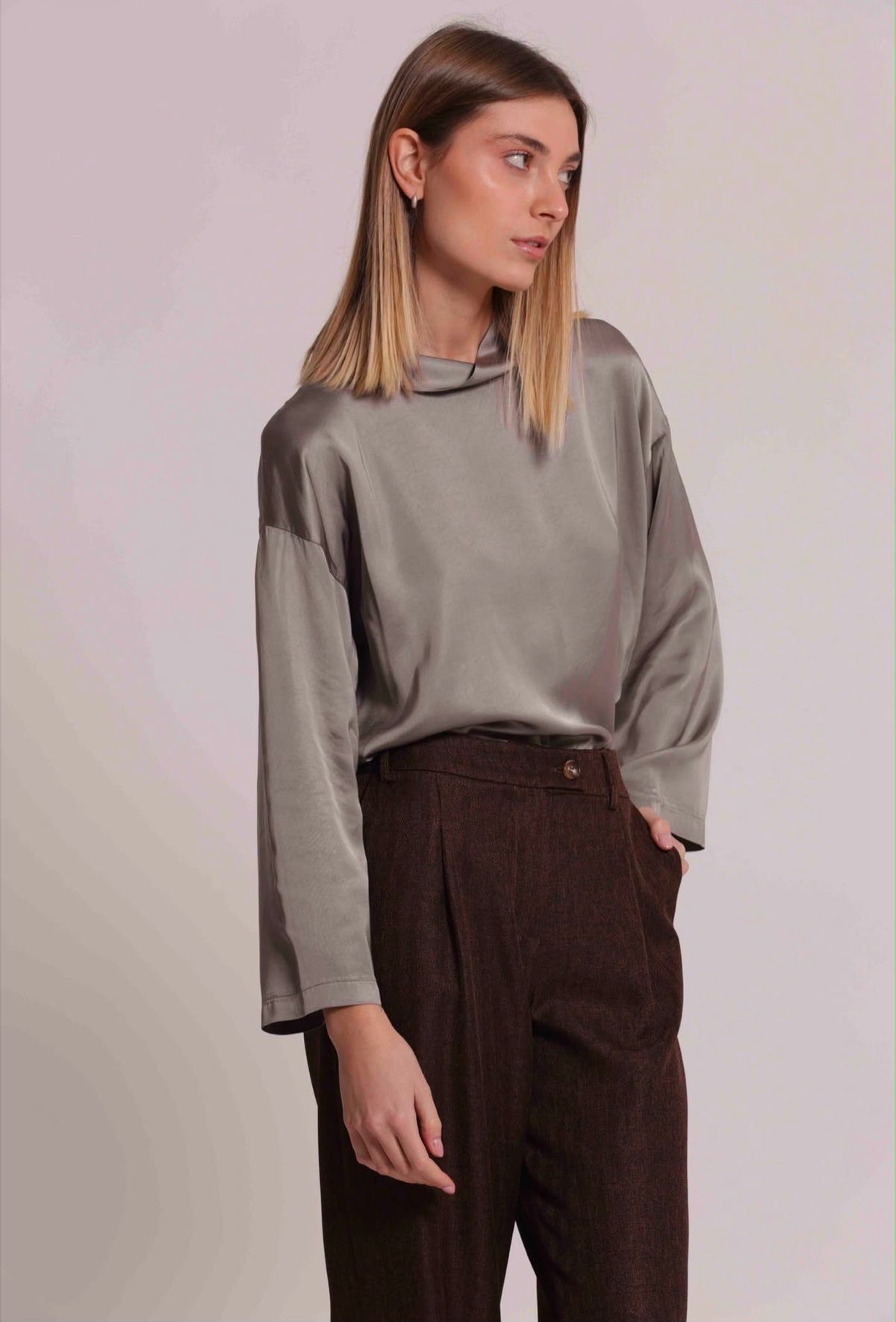 BLUSA OVER IN RASO VISCOSA-MIMI’ MUA’
