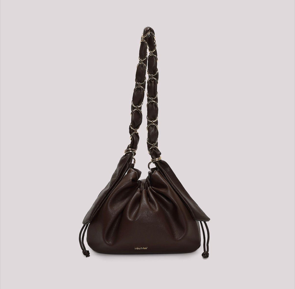 BORSA A SPALLA CON CATENA SUI MANICI MISURA MIDI- MIMI’ MUA’