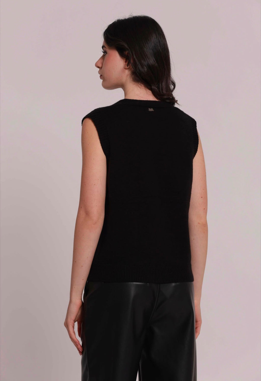 MAGLIA GILET CON BOTTONI GIOIELLO -MIMI’ MUA’