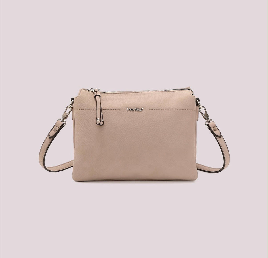 BORSA A TRACOLLA CON FIANCHI EFFETTO CAMOSCIO- MIMI’ MUA’