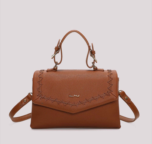 BORSA A MANO CON CUCITURE A VISTA MISURA MIDI- MIMI’ MUA’