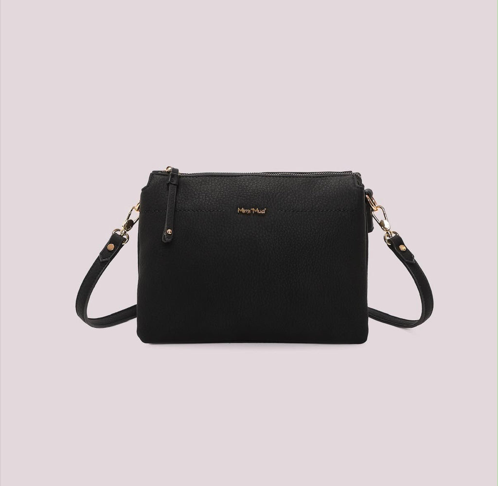 BORSA A TRACOLLA CON FIANCHI EFFETTO CAMOSCIO- MIMI’ MUA’