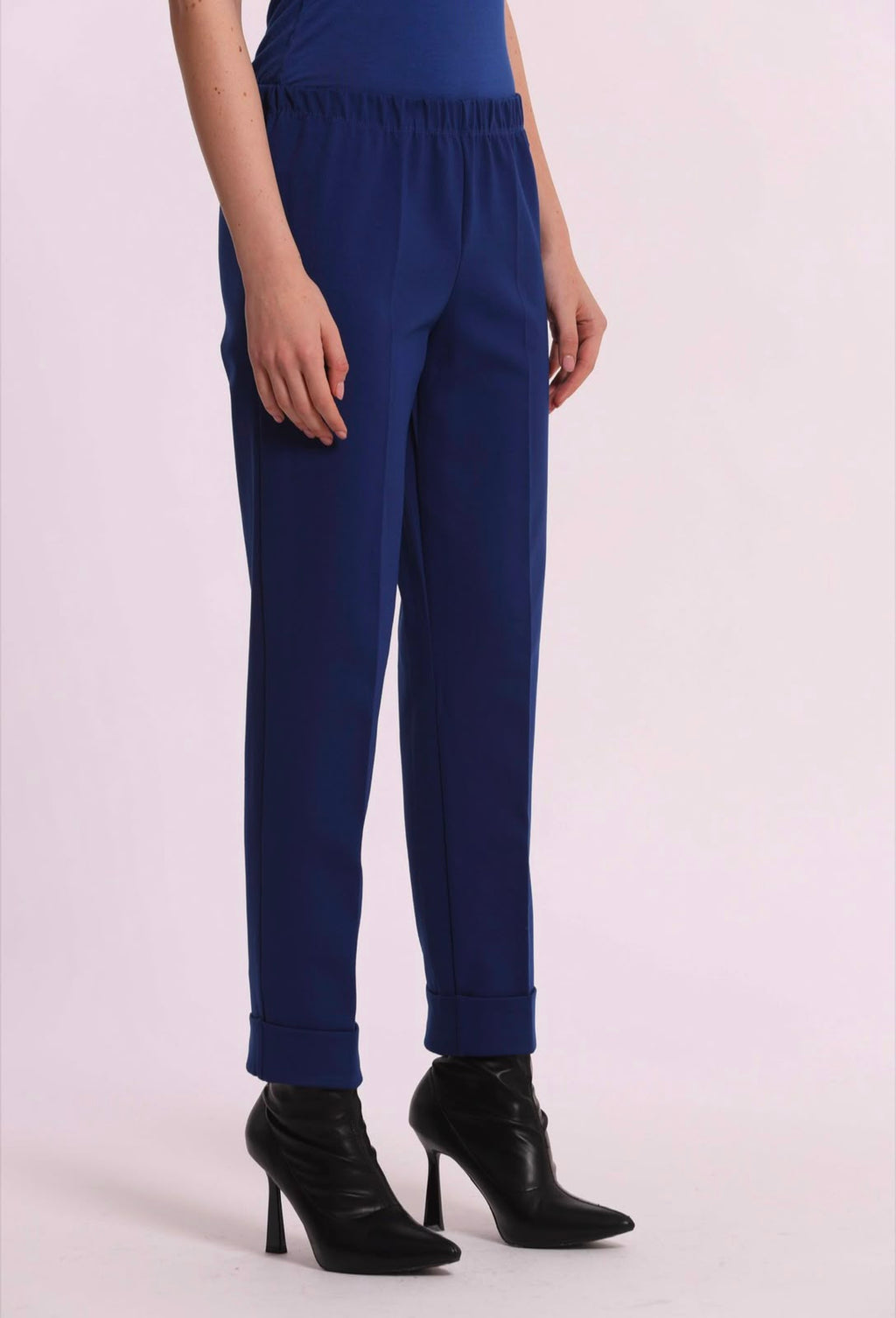 PANTALONE CON RISVOLTO IN PUNTO MILANO- MIMI’ MUA’