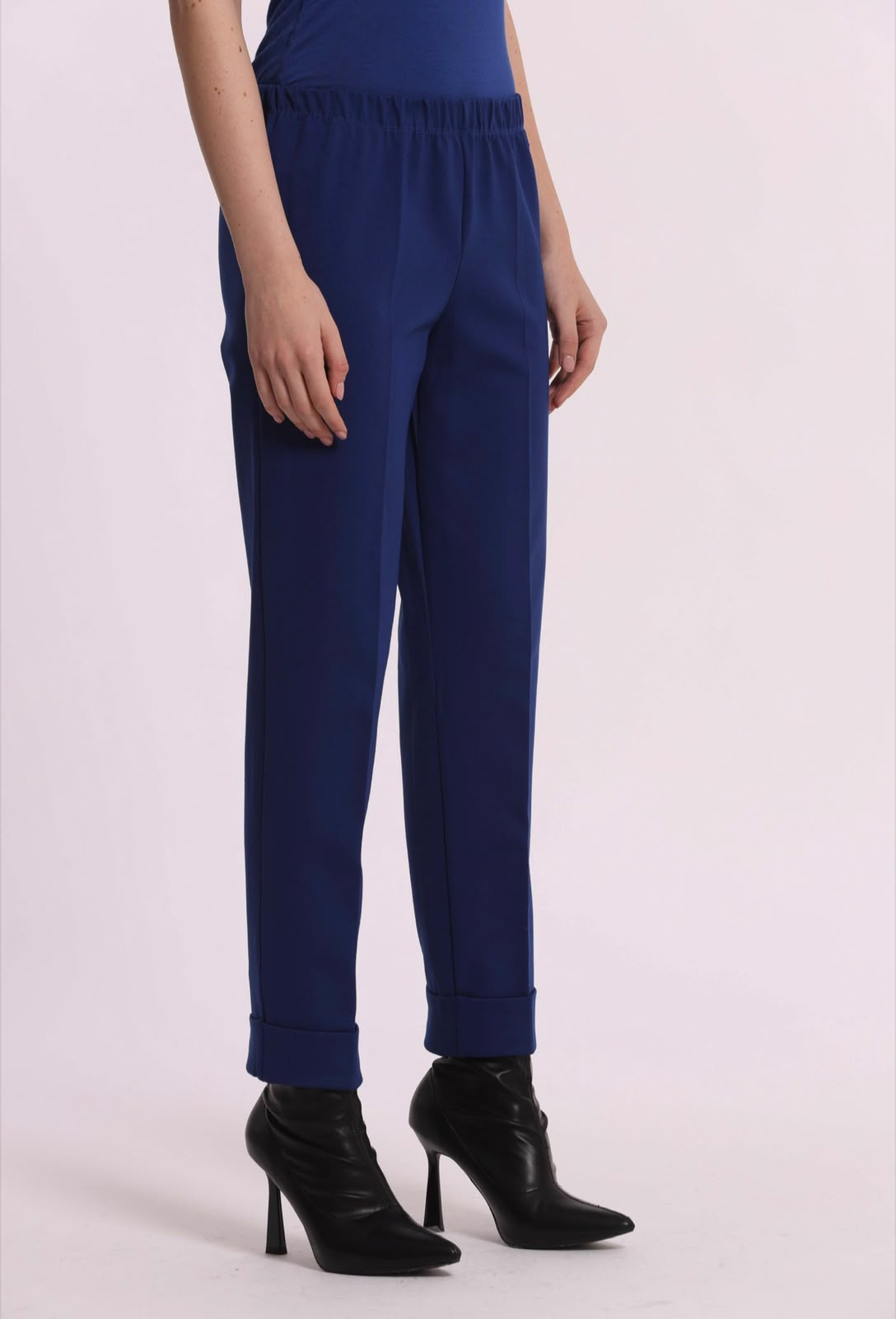 PANTALONE CON RISVOLTO IN PUNTO MILANO- MIMI’ MUA’